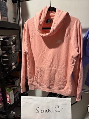 Nike medium Women’s Coral Pink Cowl Neck Pullover Hoodie